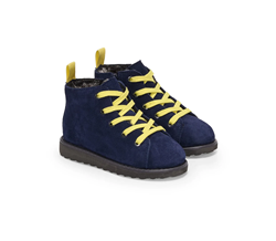 3008 BOOT SUEDE KIDS LACE UP BLUE NAVY YELLOW
